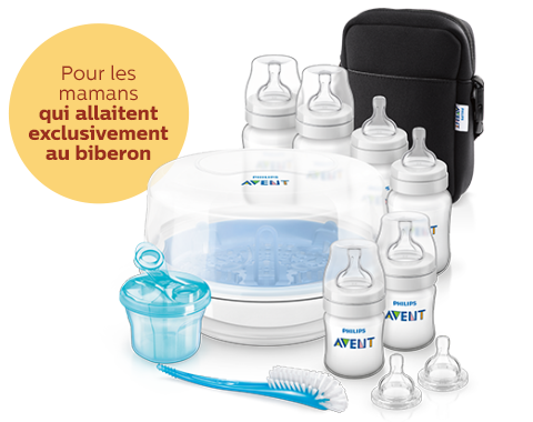 Produits essentiels &agrave; l'allaitement&nbsp;: biberons, st&eacute;rilisateur &agrave; vapeur Philips&nbsp;Avent