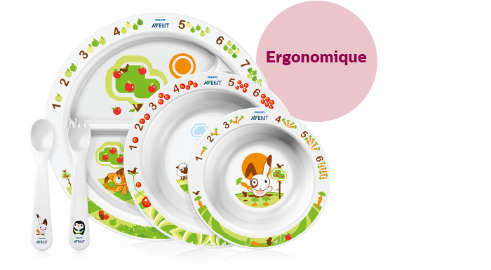 Coffret repas pour enfant prise en main facile et 0&nbsp;% BPA Philips&nbsp;Avent