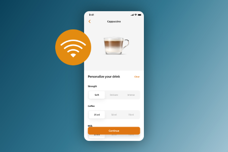 &Eacute;cran de l'application Philips Coffee+ pour encore plus de commodit&eacute;